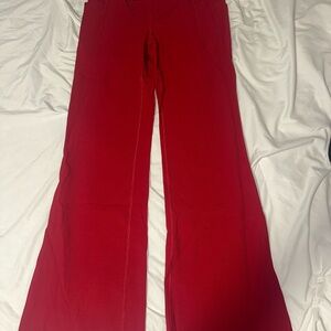 Athleta Bold Red Rib Flare Pants